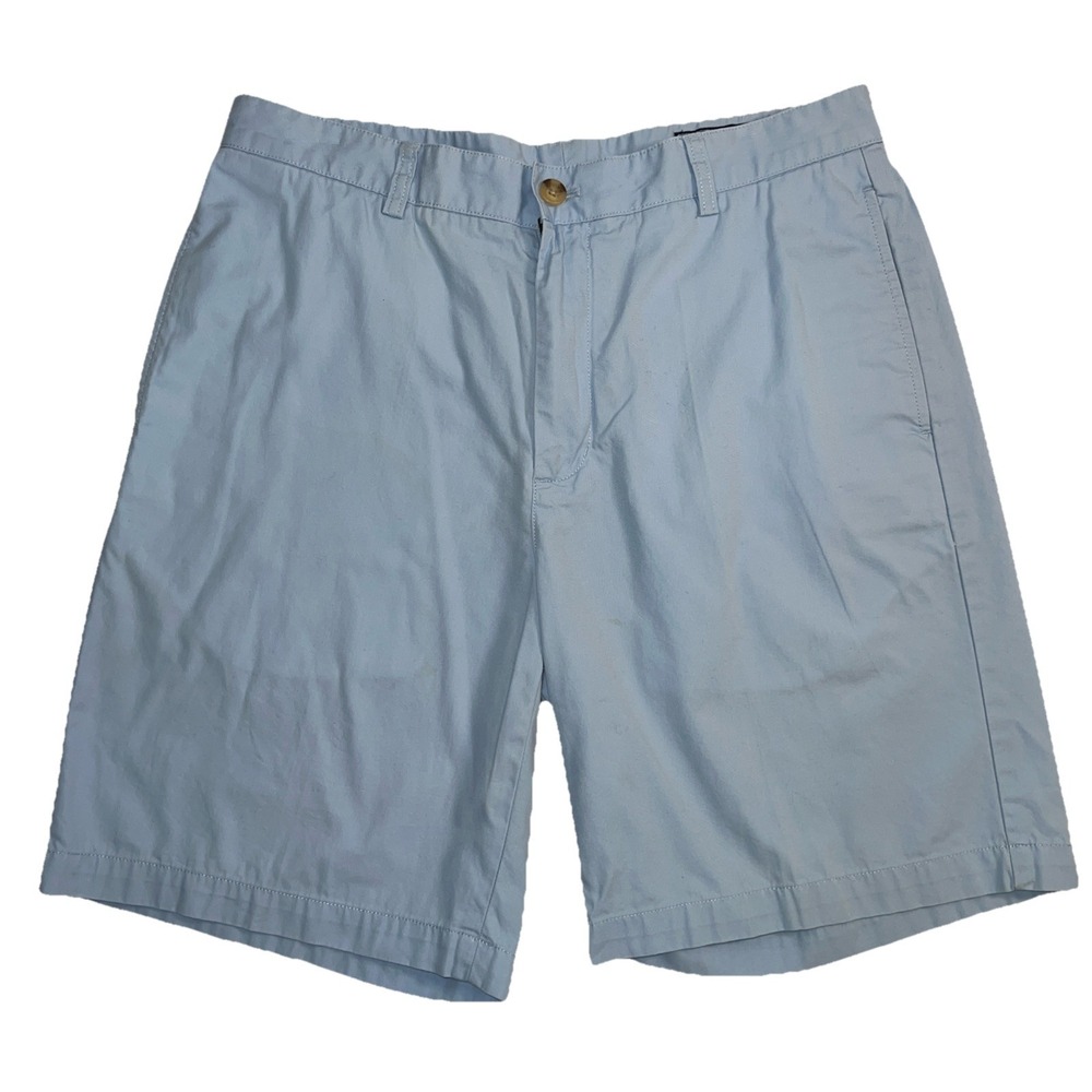 Vineyard Vines Breaker Shorts Mens 34 Light Blue Flat Front Cotton Chino